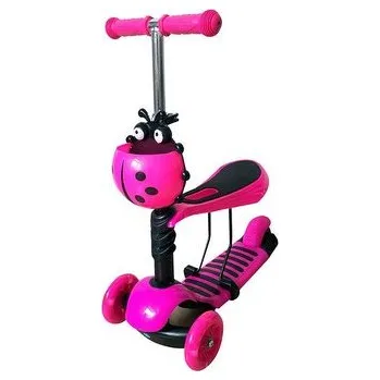 Koloběžka Dětská koloběžka 3v1 BERUŠKA se svítícími LED koly, růžová