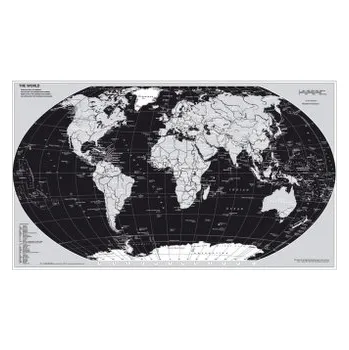 Stiefel Wandkarte Kleinformat Weltkarte, Silberedition, englische Ausgabe, ohne Metallstäbe. The World