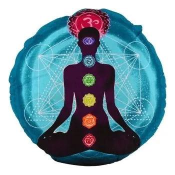 Meditační polštář, jogín a 7 čaker