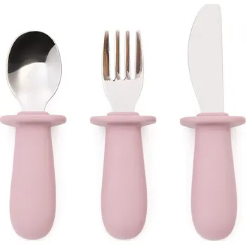 Příbor Růžový plastový/ze silikonu dětský příbor 3 ks Lili – Kave Home ID_1827852