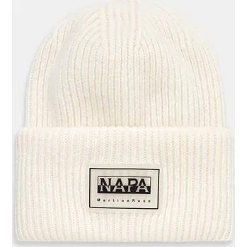 Módní doplněk Vlněná čepice Napapijri x Martine Rose NP0A4FQ8N1A1 béžová 01X, vel. ONE SIZE