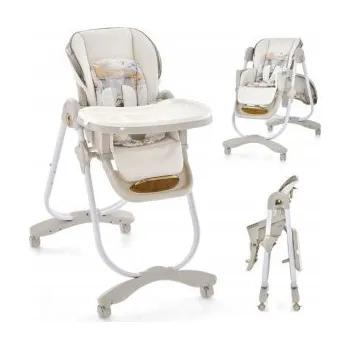 Skládací židlička pro krmení kojenců AD10049GR s nastavitelnou výškou, bílá - B COSTWAY