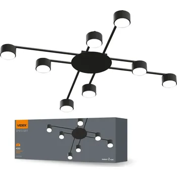 Bodové svítidlo Svítidlo stropní Żyrandol Podhledové bodové svítidlo 8x GX53 LED černá Novodobé Videx