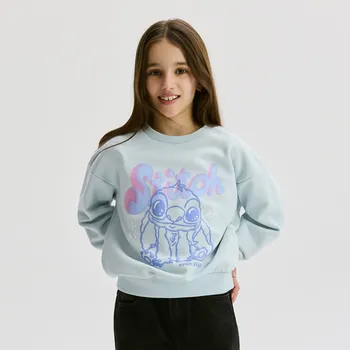 Dívčí oblečení Reserved - Mikina Lilo a Stitch - bleděmodrá - 556DB-05X - 556DB-05X-140
