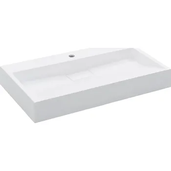 Umyvadlo Umyvadlo minerální 80x46x11 cm, bílé, s otvorem pro baterii