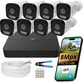 Bezpečnostní kamera IP kamerový systém pro dům, 8 kamer 8Mpx 4K IP PoE DVS Dual pro ZABEZPEČENÍ