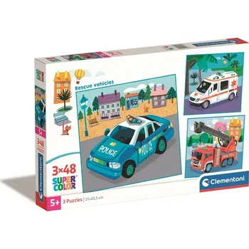 Clementoni - Puzzle 3x48 Záchranářská vozidla