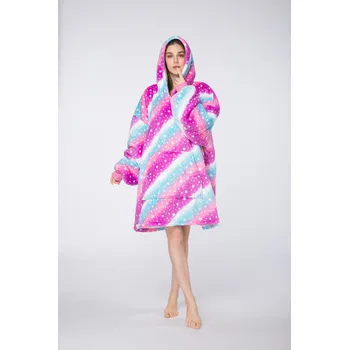 deka Beránková mikinová deka s rukávy a kapucí AURORA barevná