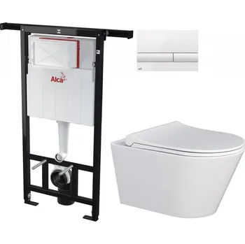 ALCA Předstěnový instalační systém s bílým tlačítkem M1710 + WC MYJOYS MY1 + SEDÁTKO AM102/1120 M1710 MY1