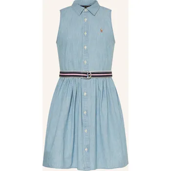 Dámské šaty Polo Ralph Lauren Dívčí Košilové Šaty V Džínovém Vzhledu,...
