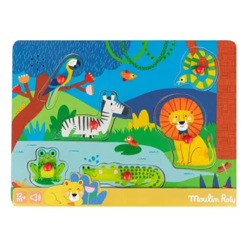 MOULIN ROTY Dřevěné puzzle Zvířátka Les Toupitis