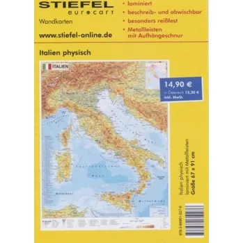 Stiefel Wandkarte Italien physisch