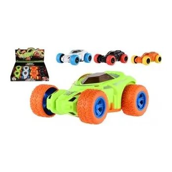 auto na autodráhu Auto otáčecí kaskadérské plast 10x12cm na setrvačník 4 barvy 12ks v boxu