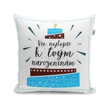 Polštář Vše nejlepší k tvým narozeninám: 40x40 cm