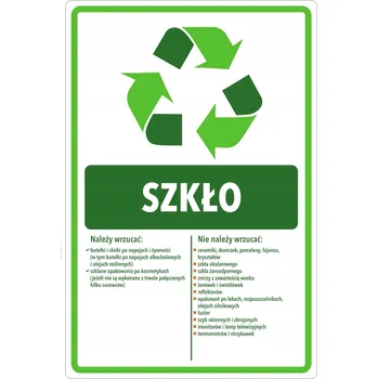 Obraz Samolepky na odpad SKLO na odpad VELKÁ samolepka na tříděné popelnice