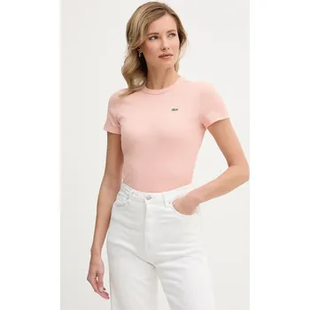Bavlněné tričko Lacoste TF5538 růžová 30A, vel. 34