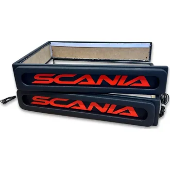 Ochranný autopotah Podsvícená základna sedadla SCANIA NTG (odpružená/odpružená)- černé/červený nápis Scania