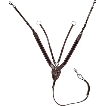 Martingal Poprsník HKM s martingalem a gumou – kožený Barva: hnědá, Velikost: FULL