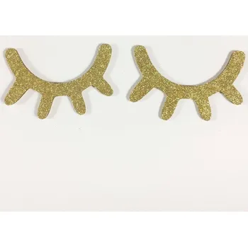 Samolepící dekorace Dekorace na zeď | 3D designová samolepka na zeď, styl spící oči - Zlatá