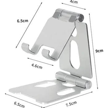 Stojan na mobil a tablet z hliníku | univerzální držák na stůl - Stříbrná