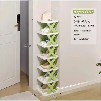 Botník Skládací botník do předsíně bez vrtání | plastový botník, úložný botník - 7 přihrádek