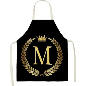 Kuchyňská zástěra Kuchyňská černá zástěra se zlatými písmeny - 19,47x38cm