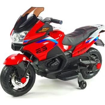 Dětské elektrovozidlo odběr v Teplicích!, Dvoumístná cestovní motorka Topspeed s plynovou rukojetí a nožní brzdou, červená