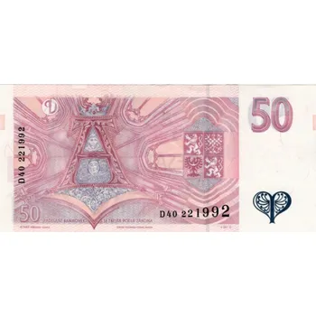 Bankovka ČR, 50 Kč, Pi. 17b, N/UNC, serie D40, 221992, vzor 1997