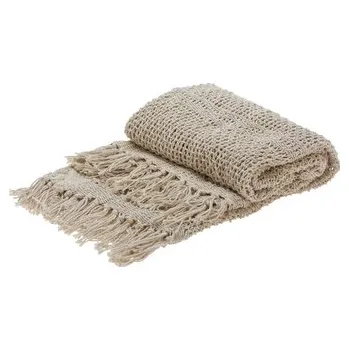 Přehoz na lůžko Přehoz natur s třásněmi 130x170 cm