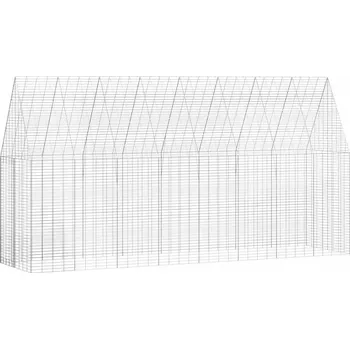 Klec pro králíky Stříbrná 400 x 100 x 210 cm Pozinkovaná ocel