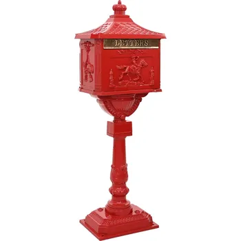 Poštovní schránka Stojící poštovní schránka Červená 42,5 x 29,5 x 117 cm