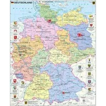 Stiefel Wandkarte Großformat Deutschland politisch mit Wappen
