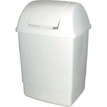 Podlahový mycí stroj Koš KLIP odpadkový hranatý s víkem bílý; 41x18,5x22 cm; 12 l; plast
