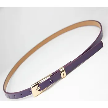 Opasek Tenký dámský opasek z PU kůže - Fialová