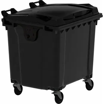 Popelnice Plastik Gogić Plastový kontejner 1 100 l plochý černý