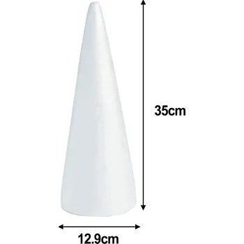 Vánoční dekorace Polystyrenový vánoční kužel pro DIY dekorace - 35cmX12.9cm