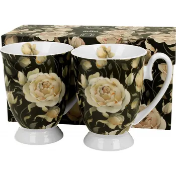 Porcelánový hrnek English Roses Black 340 ml, 2 ks v krabičce