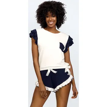 Dámské erotické prádlo Pyžamo Dkaren Lulu Barva: Modrá - tmavě, Velikost: M