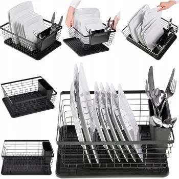 Odkapávač na nádobí VELKÝ ODKAPÁVAČ NA NÁDOBÍ STOJÍCÍ ODKAPÁVAČ NA NÁDOBÍ A PŘÍBORY XL + TÁCEK