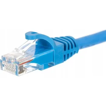 Síťový kabel Patchcord RJ45, Netrack se zalévanou koncovkou, kategorie 5e UTP, 1,5 m modrý