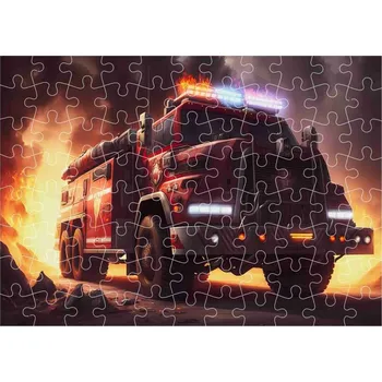 Puzzle Puzzle 27x19,5cm (88 dílků) s obrázkem - hasičský vůz