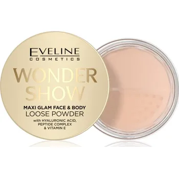 Pudr Eveline Cosmetics Wonder Show rozjasňující sypký pudr na obličej a tělo Maxi Glam 6 g