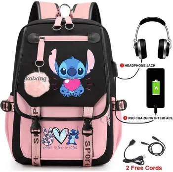 Batoh s USB portem s motivem Lilo a Stitch - 5