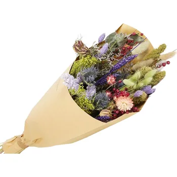 umělá květina Kytice sušených lučních květin velikost L - Purple Dusk