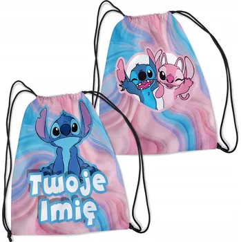 Školní sáček Personalizovaný Vak/Taška do Školy na papuče se Jménem STITCH