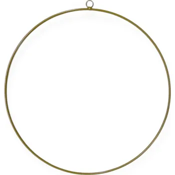 Lapač snů FLOWERIO Kovový kruh - obruč s očkem - základ na věnce Ø30 cm - hnědo zlatá