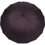 Dámský vystřelovací deštník s puntíky - 1 ks - 5 černá červená