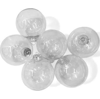 Vánoční dekorace FLOWERIO Plastová závěsná vánoční koule 8cm - průhledná