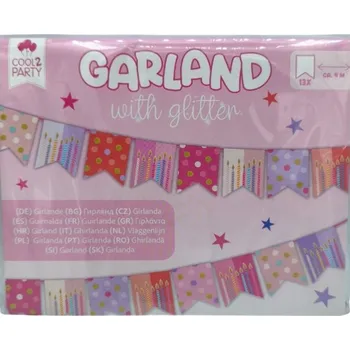 Narozeninová girlanda dekorace se třpytkami 4 m