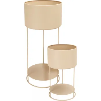 Květináč Sada 2ks stojanů na květiny - pískové matné (34,5 a 56,5 cm)